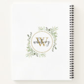 Elegantes Script Greenery Chic Gold Monogram Notizblock (Rückseite)