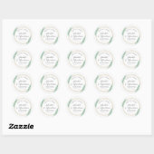 Elegantes Script Greenery Wreath Sugar Cookies Foo Runder Aufkleber (Blatt)