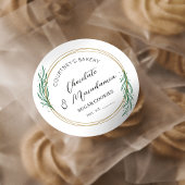 Elegantes Script Greenery Wreath Sugar Cookies Foo Runder Aufkleber