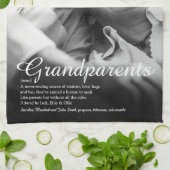 Elegantes Script Großeltern Fun Definition Foto Geschirrtuch (Gefaltet)