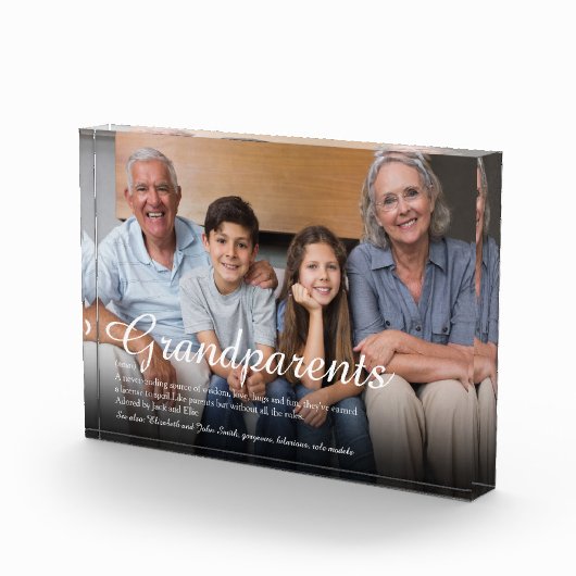 Elegantes Script Großeltern Spaß Definition Fotoblock (Rechts)