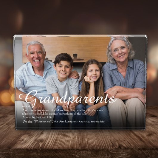 Elegantes Script Großeltern Spaß Definition Fotoblock