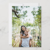 Elegantes Script-Grün-Foto Hochzeit Einladung (Rückseite)