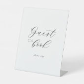 Elegantes Script Guest Book Sign Sockelschild (Vorderseite)
