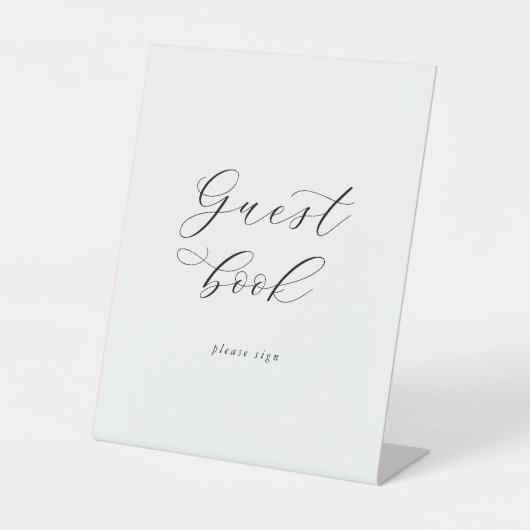 Elegantes Script Guest Book Sign Sockelschild (Vorderseite)