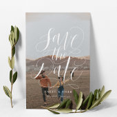 Elegantes Script Handschrift Overlay Volles Foto Save The Date