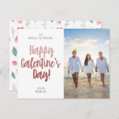 Elegantes Script Happy Galentine's Day Foto Postkarte (Vorne/Hinten)