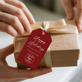 Elegantes Script Happy Holidays Business Logo Geschenkanhänger