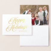 Elegantes Script Happy Holidays mit Foto Folienkarte (Anzeige)