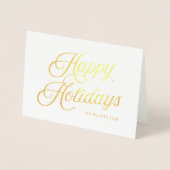 Elegantes Script Happy Holidays mit Foto Folienkarte (Vorderseite)