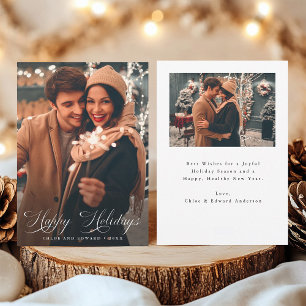 Elegantes Script Happy Holidays Weihnachten 2 Foto