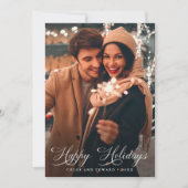 Elegantes Script Happy Holidays Weihnachten 2 Foto (Vorderseite)