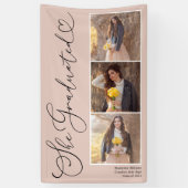 Elegantes Script Heart 3 Foto Abschluss Banner (Vertikal)