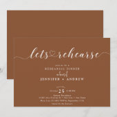 Elegantes Script Heart | Abendessen Probe Einladung (Vorne/Hinten)