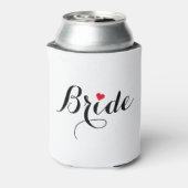 Elegantes Script Heart Bride Can Cooler Cover Cooz Dosenkühler (Kanne Rückseite)
