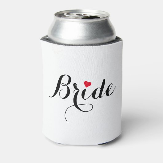 Elegantes Script Heart Bride Can Cooler Cover Cooz Dosenkühler (Kanne Rückseite)