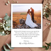 Elegantes Script Heart Foto Hochzeit Dankeschön Ka Dankeskarte