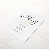 Elegantes Script Heart Foto Hochzeit Folieneinladung (Gedreht)