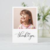 Elegantes Script Heart Minimalistisch Geburtstag Dankeskarte (Stehend Vorderseite)