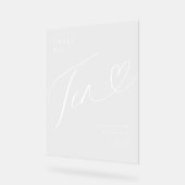 Elegantes Script Heart Wedding Tischnummer 10 Acrylschild (Winkel)