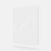 Elegantes Script Heart Wedding Tischnummer Aight Acrylschild (Winkel)