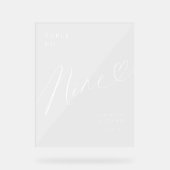 Elegantes Script Heart Wedding Tischnummer Nine Acrylschild (Vorderseite)