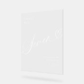 Elegantes Script Heart Wedding Tischnummer Seven Acrylschild (Winkel)