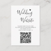 Elegantes Script-Herz QR-Code Hochzeitswebsite UAW Begleitkarte (Vorderseite)