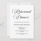 Elegantes Script Hochzeit Probe Dinner Einladung (Vorderseite)
