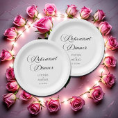 Elegantes Script Hochzeit Probe Dinner Pappteller