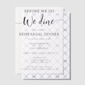 Elegantes Script Hochzeit Probe Dinner Pergament Einladungen (Versetzt (Einladung))