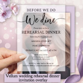 Elegantes Script Hochzeit Probe Dinner Pergament Einladungen