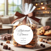 Elegantes Script Hochzeit Probe Dinner Runder Aufkleber