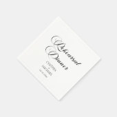 Elegantes Script Hochzeit Probe Dinner Serviette (Ecke)