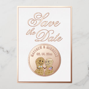 Elegantes Script Hochzeitbild Save the Date Folieneinladung