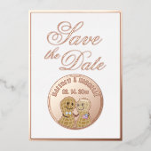 Elegantes Script Hochzeitbild Save the Date Folieneinladung (Vorderseite)