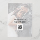 Elegantes Script Hochzeitbild Save the Date Folieneinladung (Rückseite)