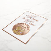 Elegantes Script Hochzeitbild Save the Date Folieneinladung (Gedreht)