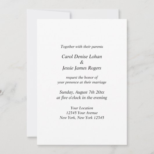 Elegantes Script Hochzeitslogo individuelle Einlad Einladung (Vorderseite)