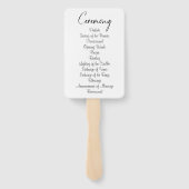 Elegantes Script-Hochzeitsprogramm Fächer (Rückseite)