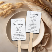 Elegantes Script-Hochzeitsprogramm Fächer