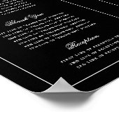 Elegantes Script-Hochzeitsprogramm im Freien Downl Poster (Ecke)