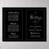 Elegantes Script-Hochzeitsprogramm im Freien Downl Poster (Vorne)