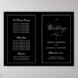Elegantes Script-Hochzeitsprogramm im Freien Downl Poster