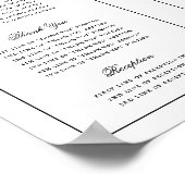 Elegantes Script-Hochzeitsprogramm im Freien Downl Poster (Ecke)