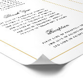 Elegantes Script-Hochzeitsprogramm im Freien Downl Poster (Ecke)