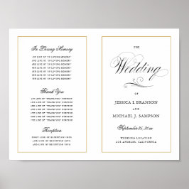 Elegantes Script-Hochzeitsprogramm im Freien Downl Poster