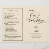 Elegantes Script-Hochzeitsprogramm - Schwarz & Aus (Vorderseite)