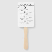 Elegantes Script-Hochzeitsprogramm und Zeitplan Fächer (Rückseite)