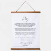 Elegantes Script-Hochzeitsszenario Wandteppich Mit Holzrahmen (Vorderseite)